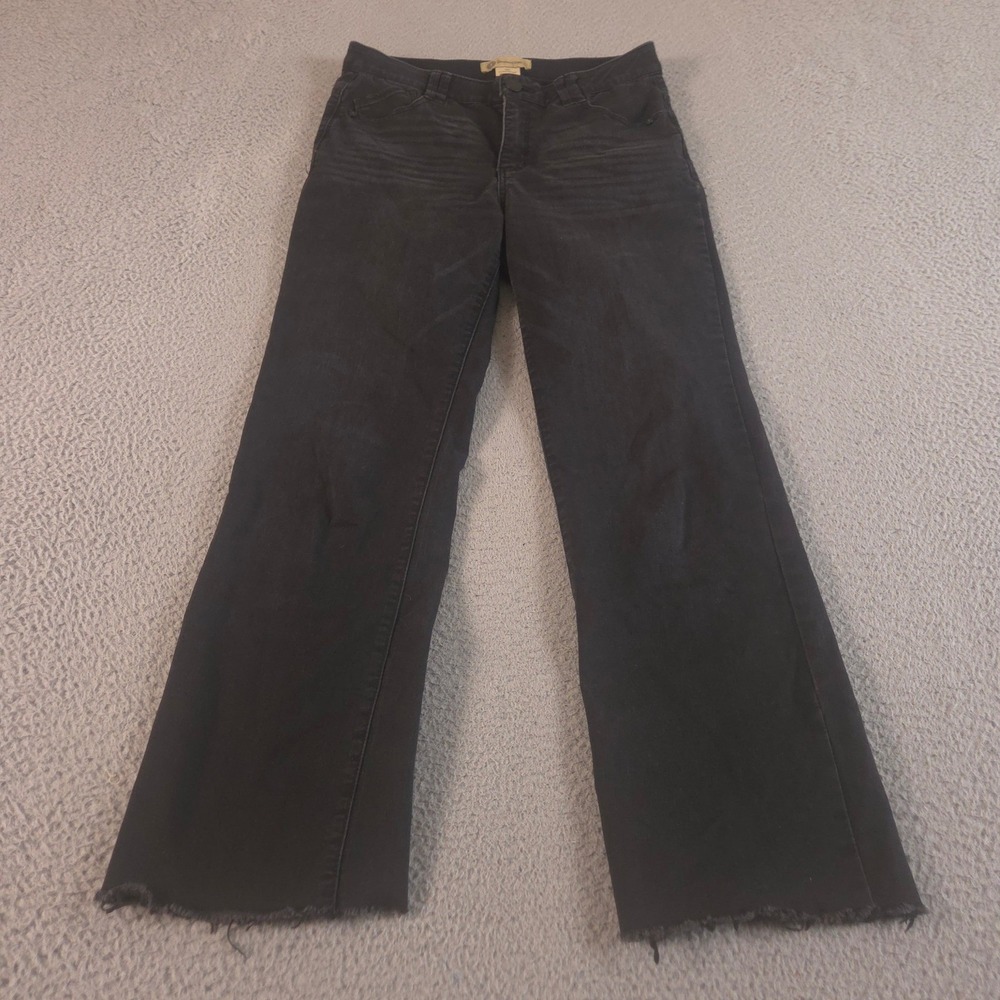 Democracy Jeans‎ Womens 6 Black Ab technology Raw Hem Bootcut Leg Stretch Denim